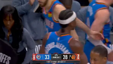 星空体育官网-雷霆首节节末打出一波18-4，领先太阳5分进入第二节